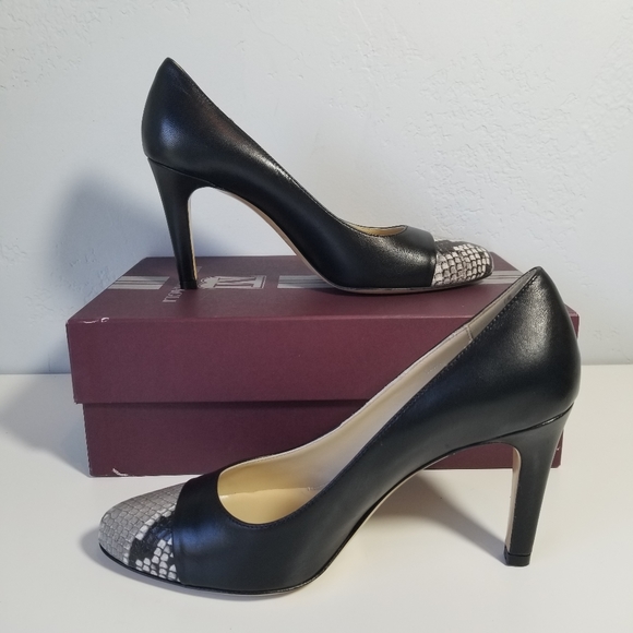 Bruno Magli Rita Cap Toe Phyton Printed Pump Heel - Picture 4 of 8